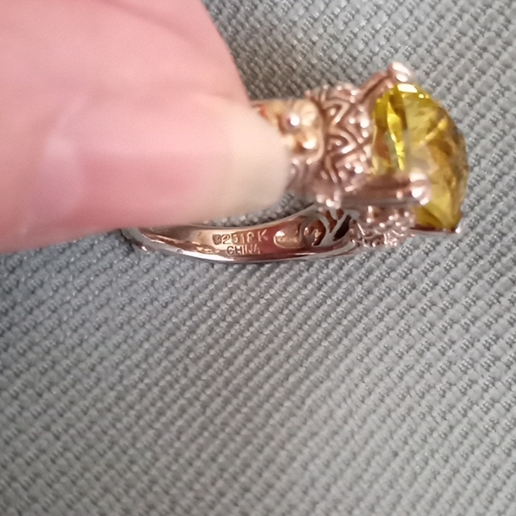 BARBARA BIXBY STERLING SILVER, 18k GOLD RING WITH LEMON YELLOW QUARTZ - Picture 6 of 10
